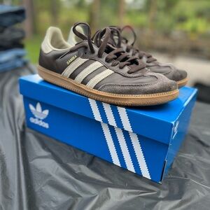 Adidas Samba Brown and Cream Men's Sneakers